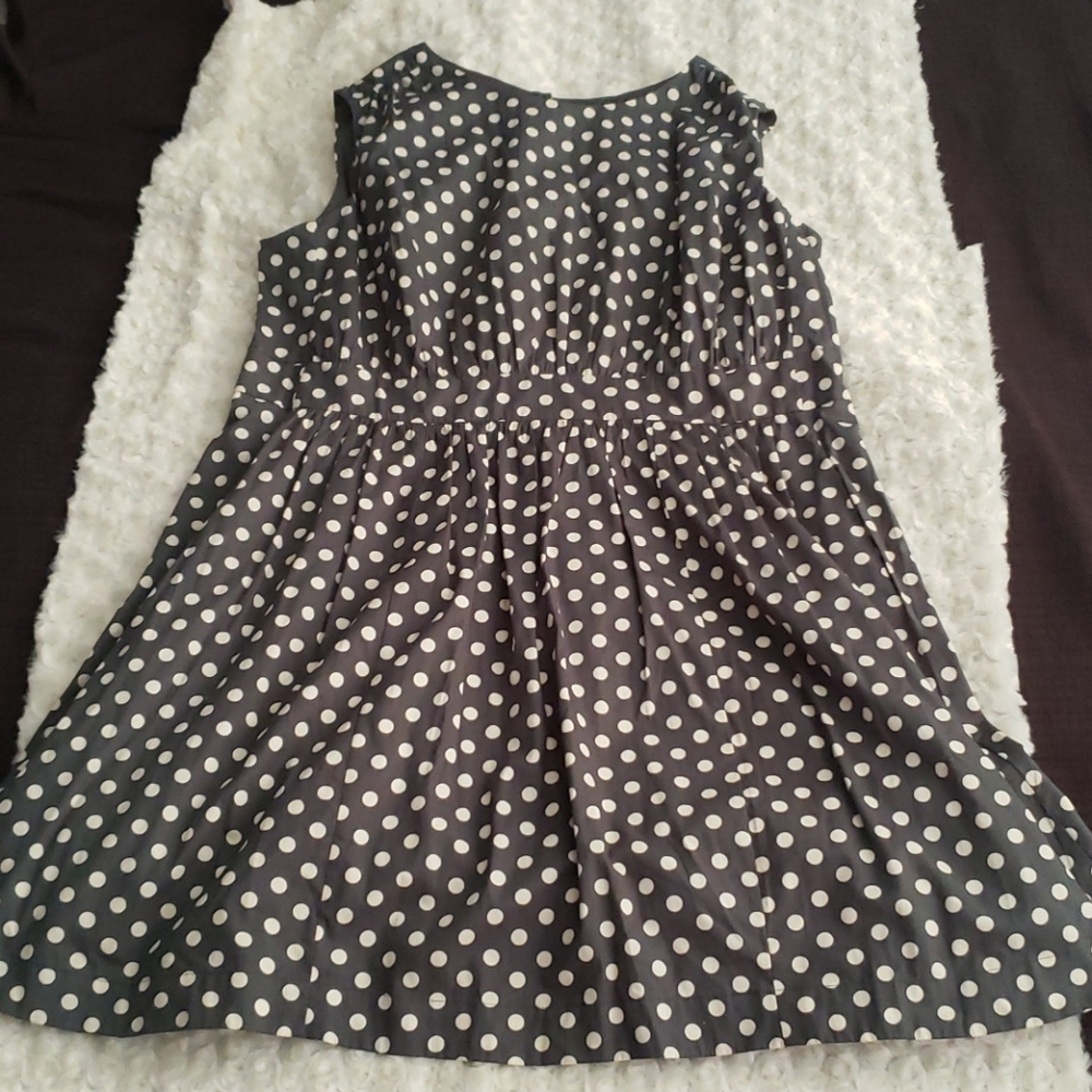 Green with white polk a dot dress